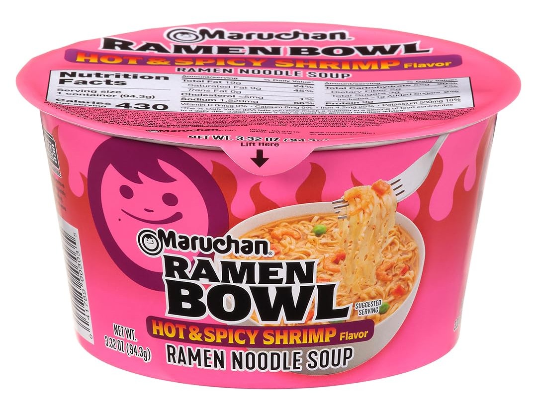 Maruchan Bowl Hot & Spicy With Shrimp Flavor Ramen 2 PACK