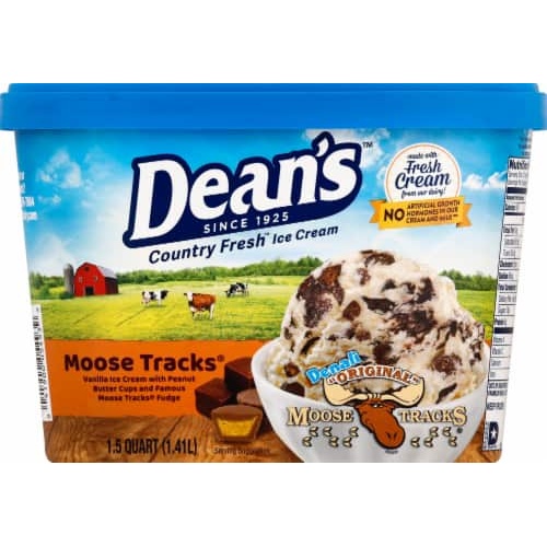 DEANS ICECREAM CHOC MOOSE TRACKS         48 OZ