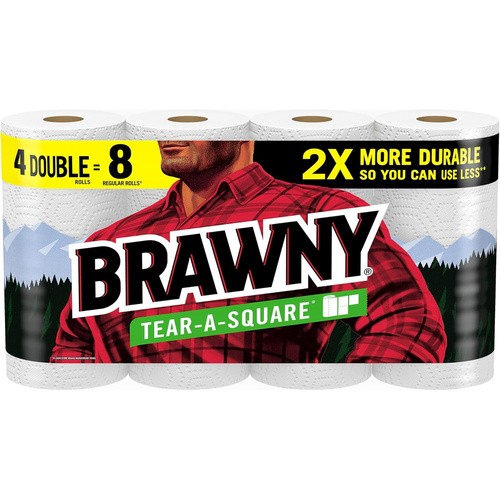 BRAWNY PAPER TOWELS 4 Double Roll 4 PCS
