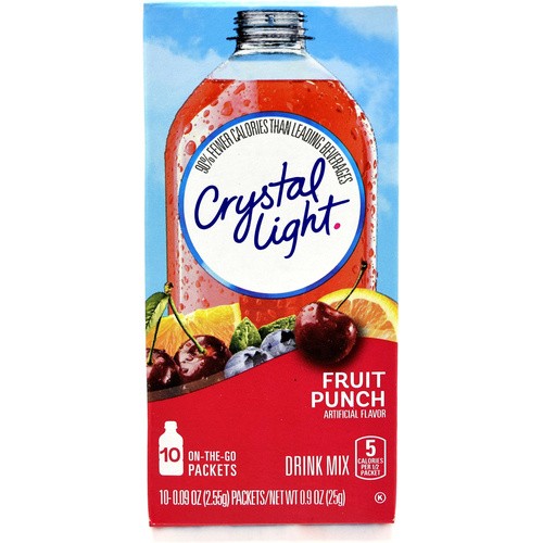 CRYSTAL LIGHT ON THE GO FRUIT PUNCH 10 COUNT