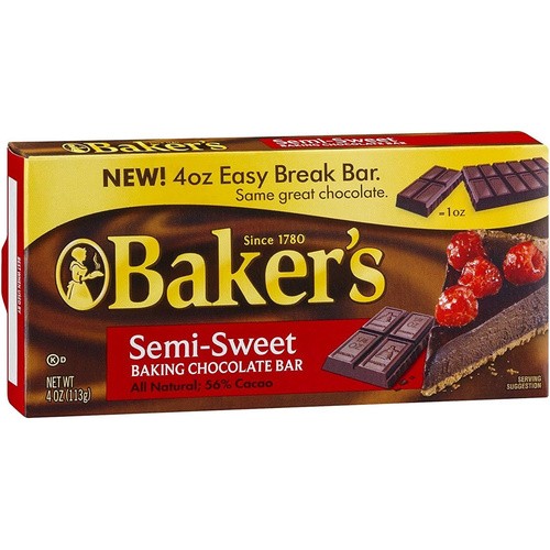 BAKERS SEMI SWEET CHOCOLATE 4 OZ
