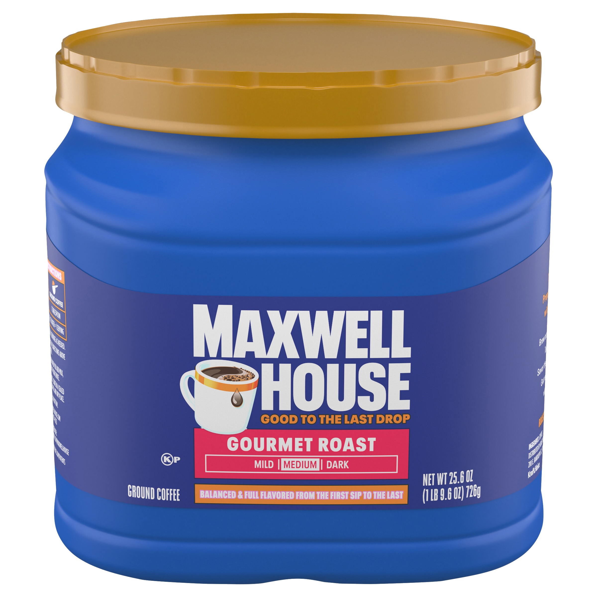 MAXWELL HSE GOURMET ROAST COFFEE         25.6 OZ