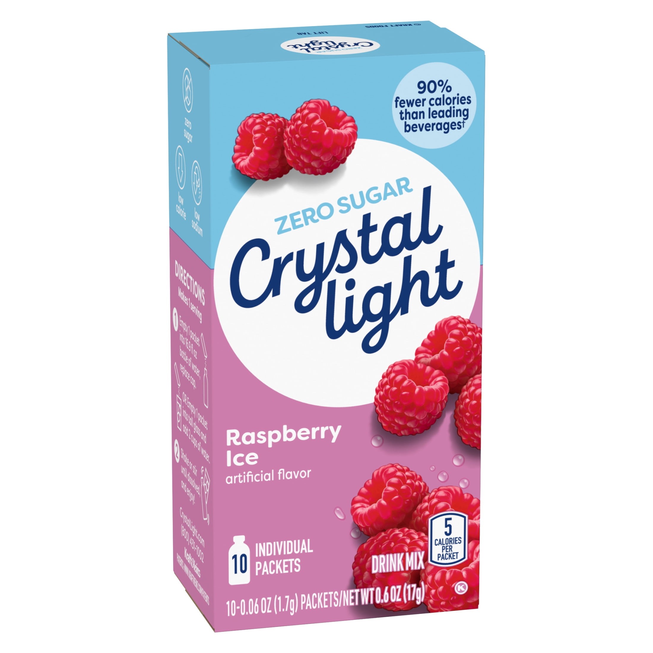 CRYSTAL LIGHT ON THE GO RASBERRY ICE 10 COUNT