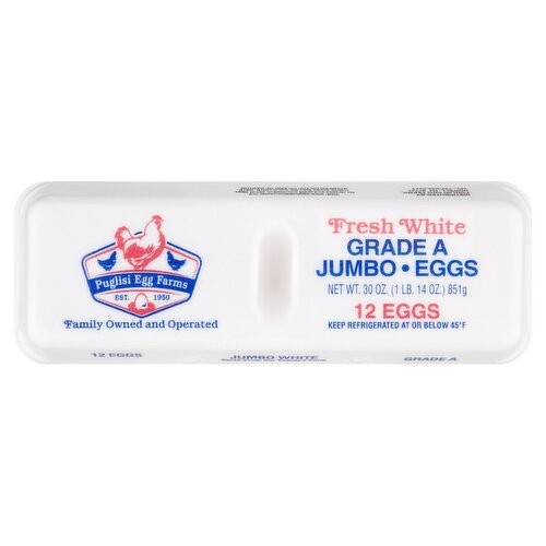 PUGLISI'S FARM GRADE A JUMBO EGGS 1 DOZEN