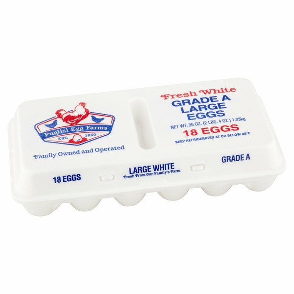 PUGLISIS FARM GRADE A LARGE EGGS 18PK 18 COUNT