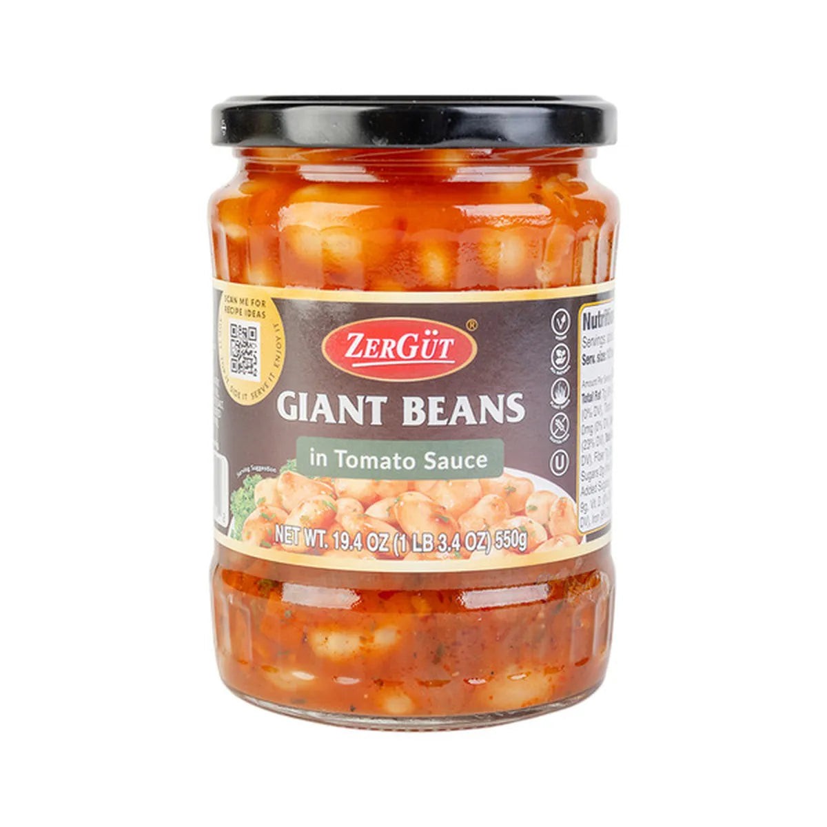 ZERGUT GAINT BEANS IN TOMATO SAUCE IN JAR 19 OZ