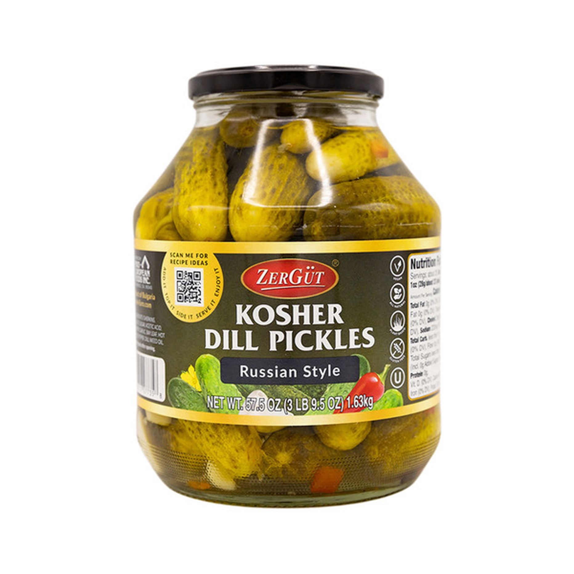 ZERGUT PICKLES DILL RUSSIAN 56 OZ