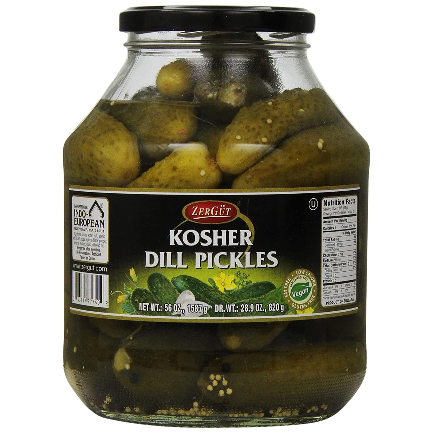 Zergut Kosher Dill Pickles 56 OZ