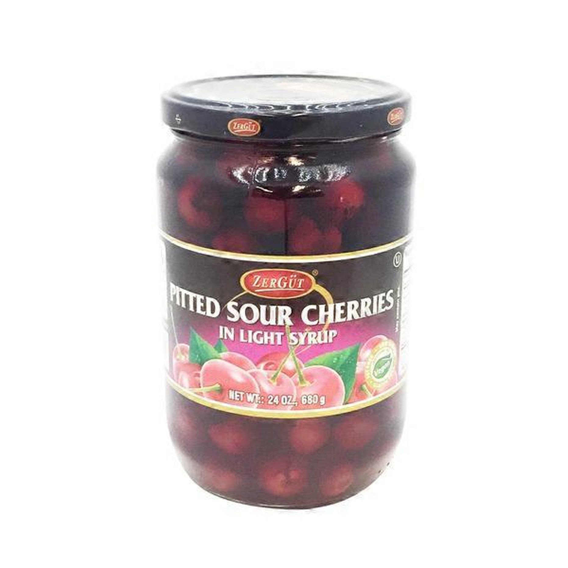 ZERGUT PITTED SOUR CHERRIES IN LIGHT SYRUP 1.5 Lbs