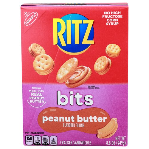 NABISCO RITZ BITS SANDWICHES PNT BTT     8.8 OZ