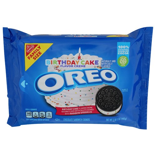 NABISCO OREO FAMILY SIZE BIRTHDAY CK 17 OZ