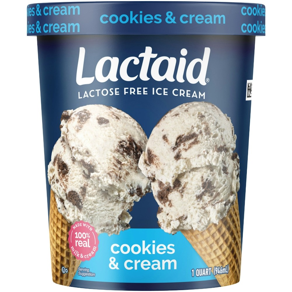Lactaid Cookies & Cream Ice Cream 32 OZ