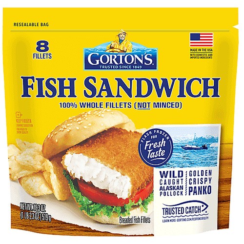 GORTONS FISH SANDWICH FILLETS 18.3 OZ