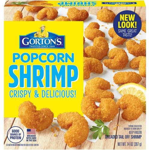 GORTONS SHRIMP POPCORN BREADED 14 OZ