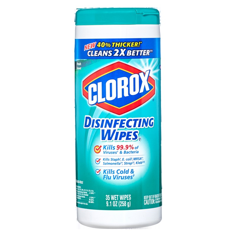CLOROX DISINFECTING WET WIPES 9.1 OZ
