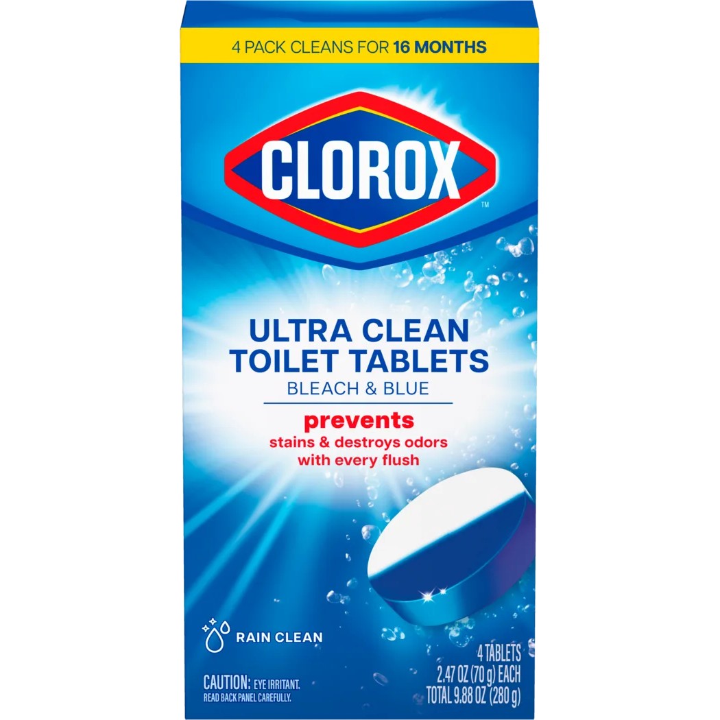 CLOROX BLEACH & BLUE TOILET TABLETS 2 COUNT