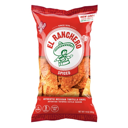 EL RANCHERO TORTILLA CHIPS SPICED        14 OZ