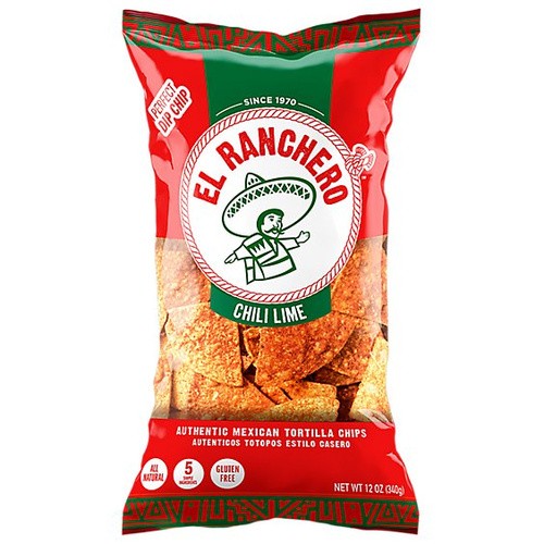 EL RANCHERO TORTILLA CHIPS CHILILIME 12 OZ