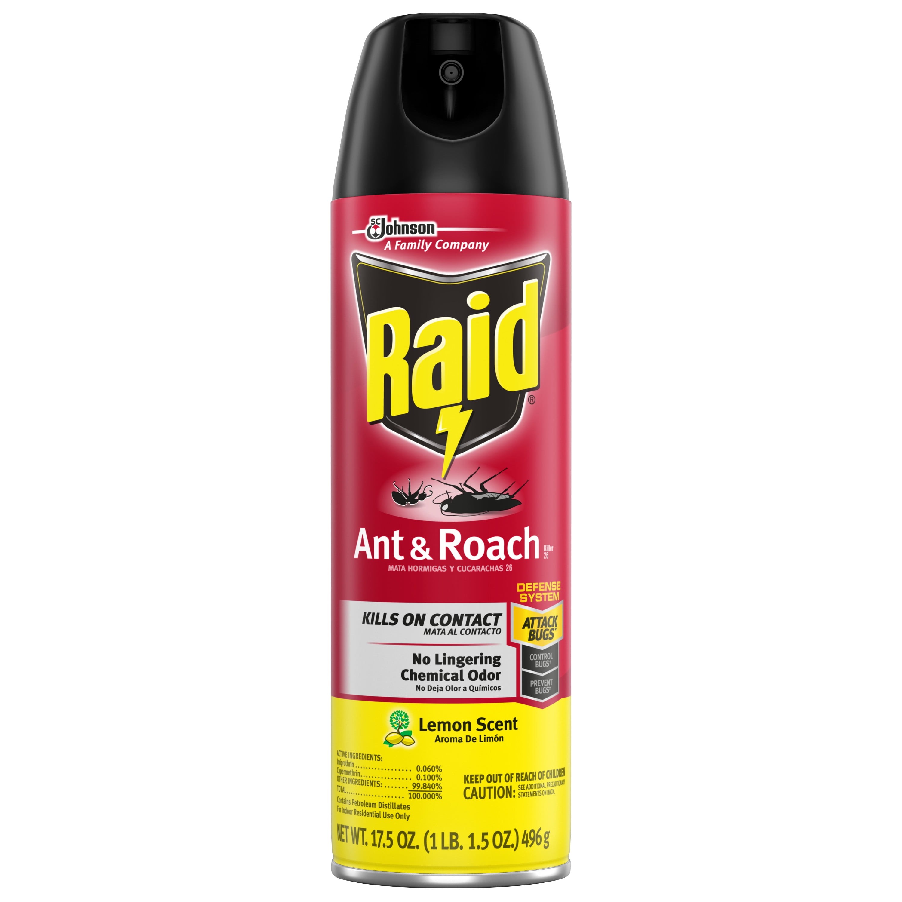 RAID ANT & ROACH LEMON 17.5 OZ