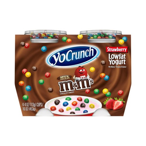 YO CRUNCH M&M's STRAWBERRY 4 PACK 16 OZ