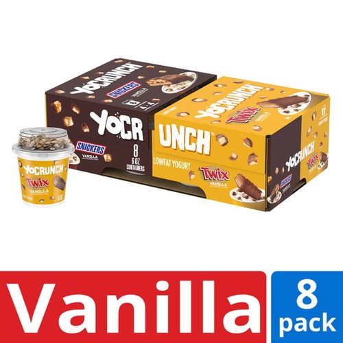 YOCRUNCH YOGUR VANILLA 8.CUPS PACK 6 OZ