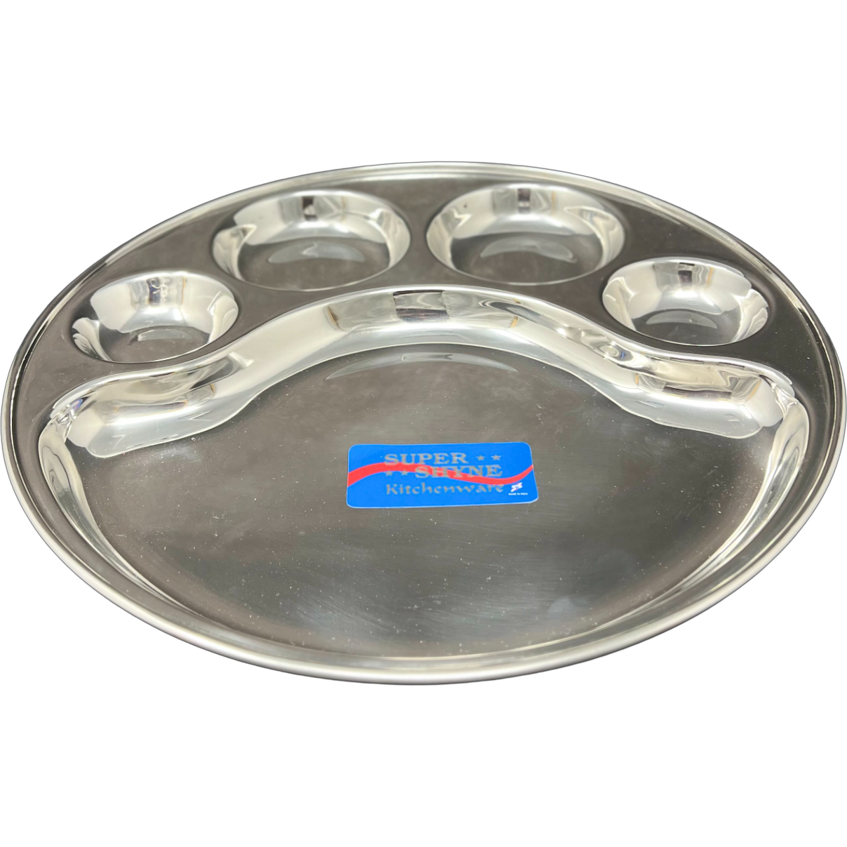 Stainless Steel 5 Section Round Lunch Tray