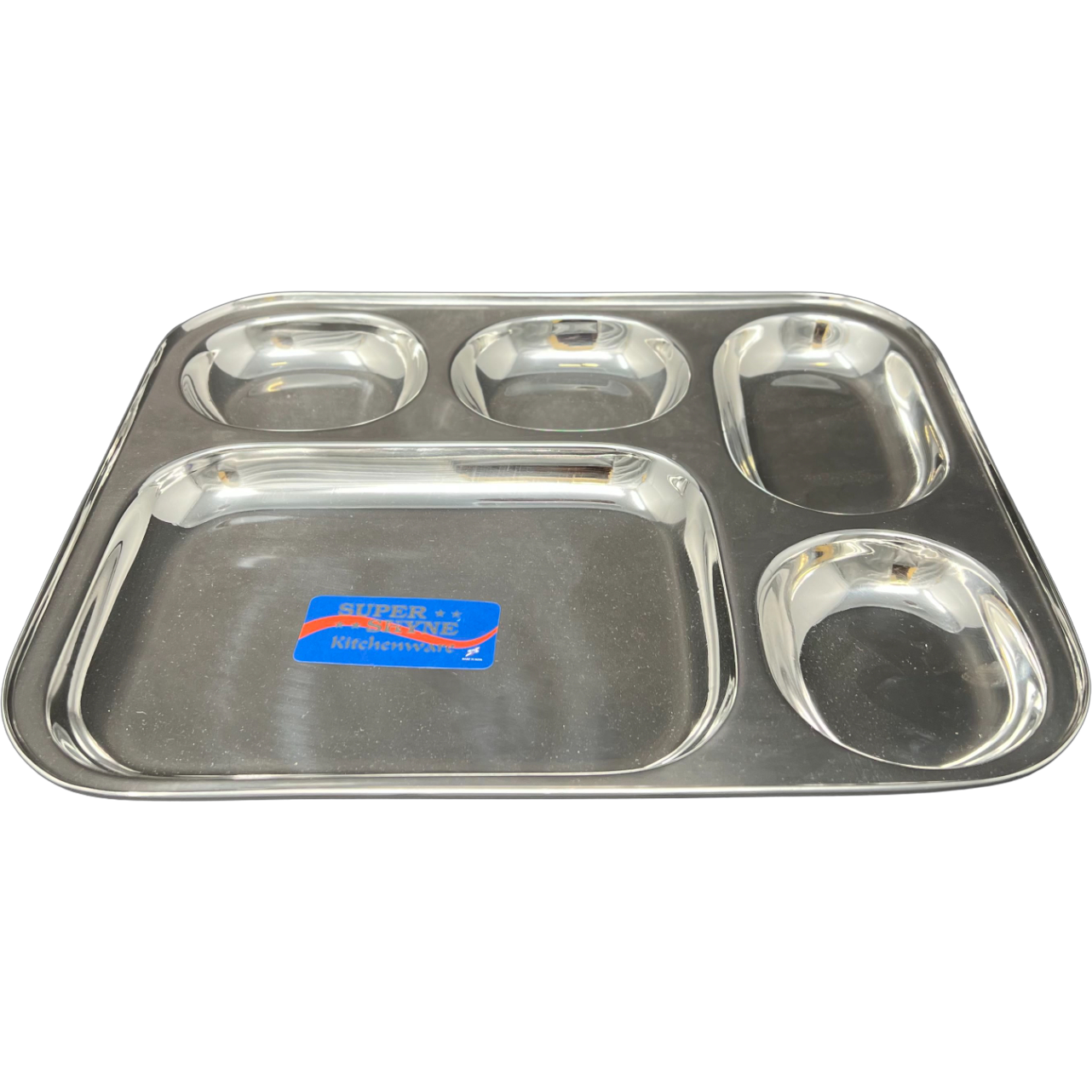 Stainless Steel 5 Section Rectangular Lunch Tray