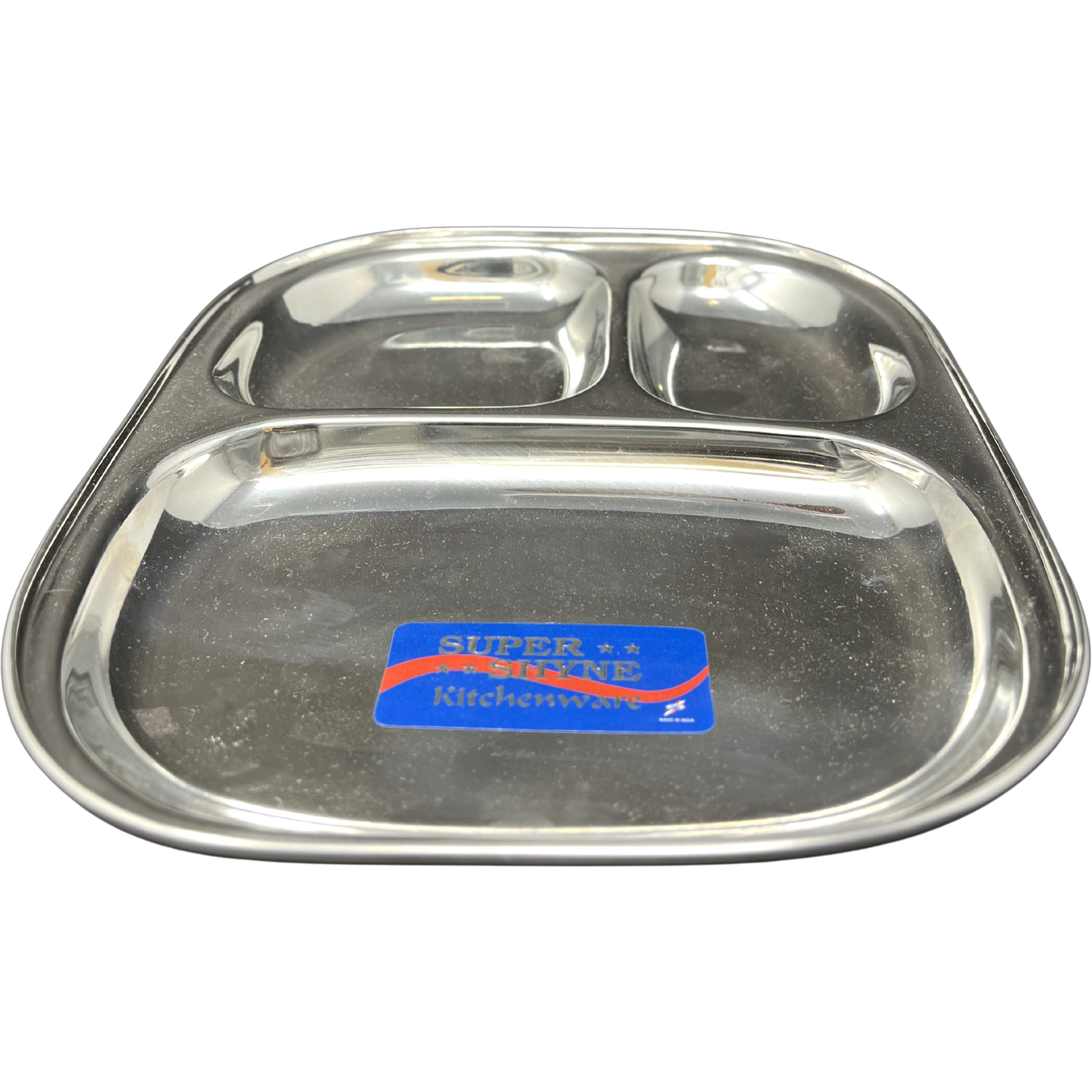 Stainless Steel 3 Section Rectangular Lunch Tray