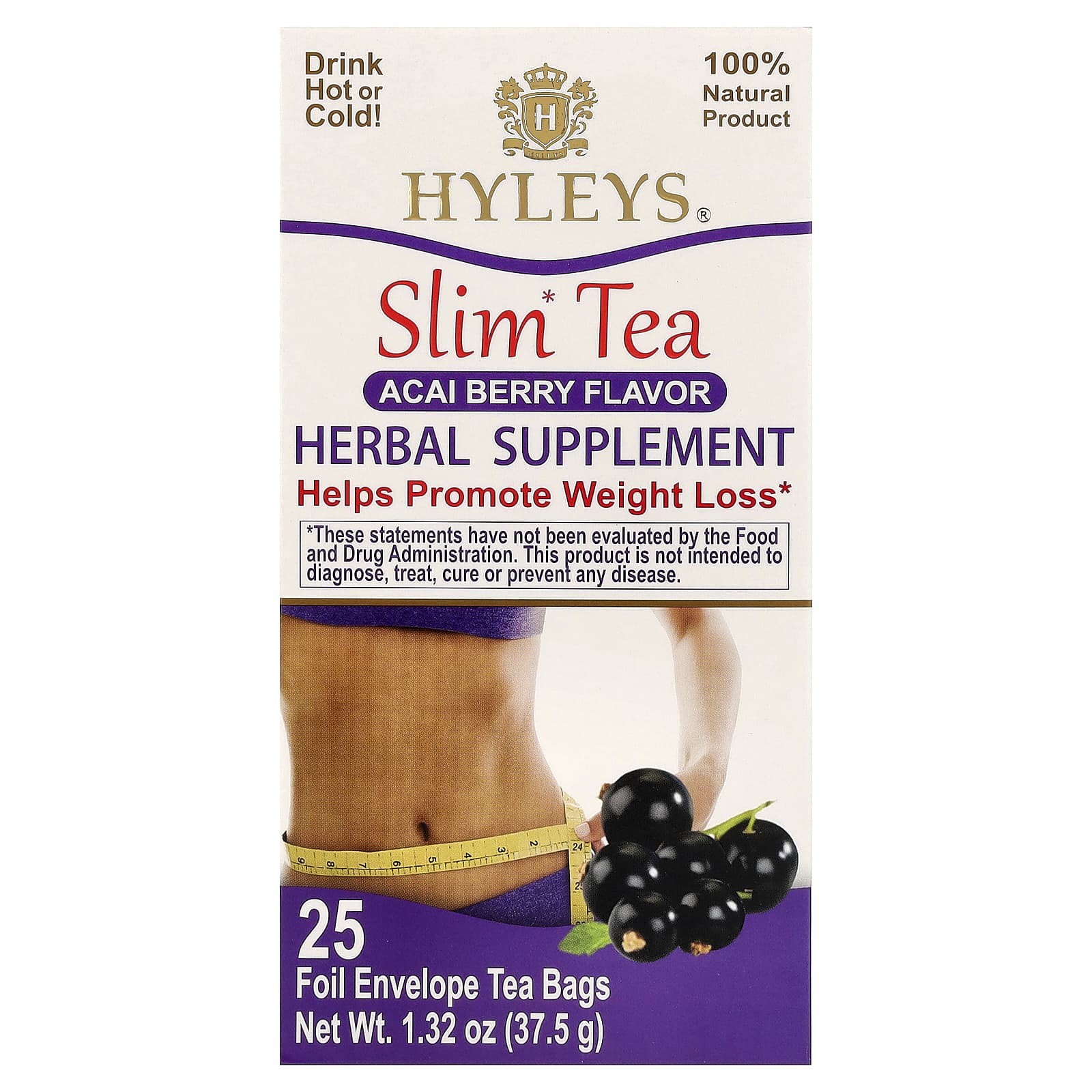 HYLEYS ACAI BERRY SLIM TEA 25 BAG