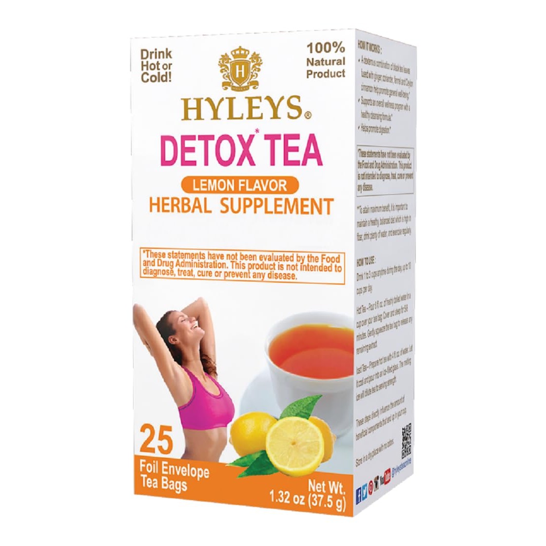 HYLEYS WELLNESS TEA DETOX LEMON 25 BAG