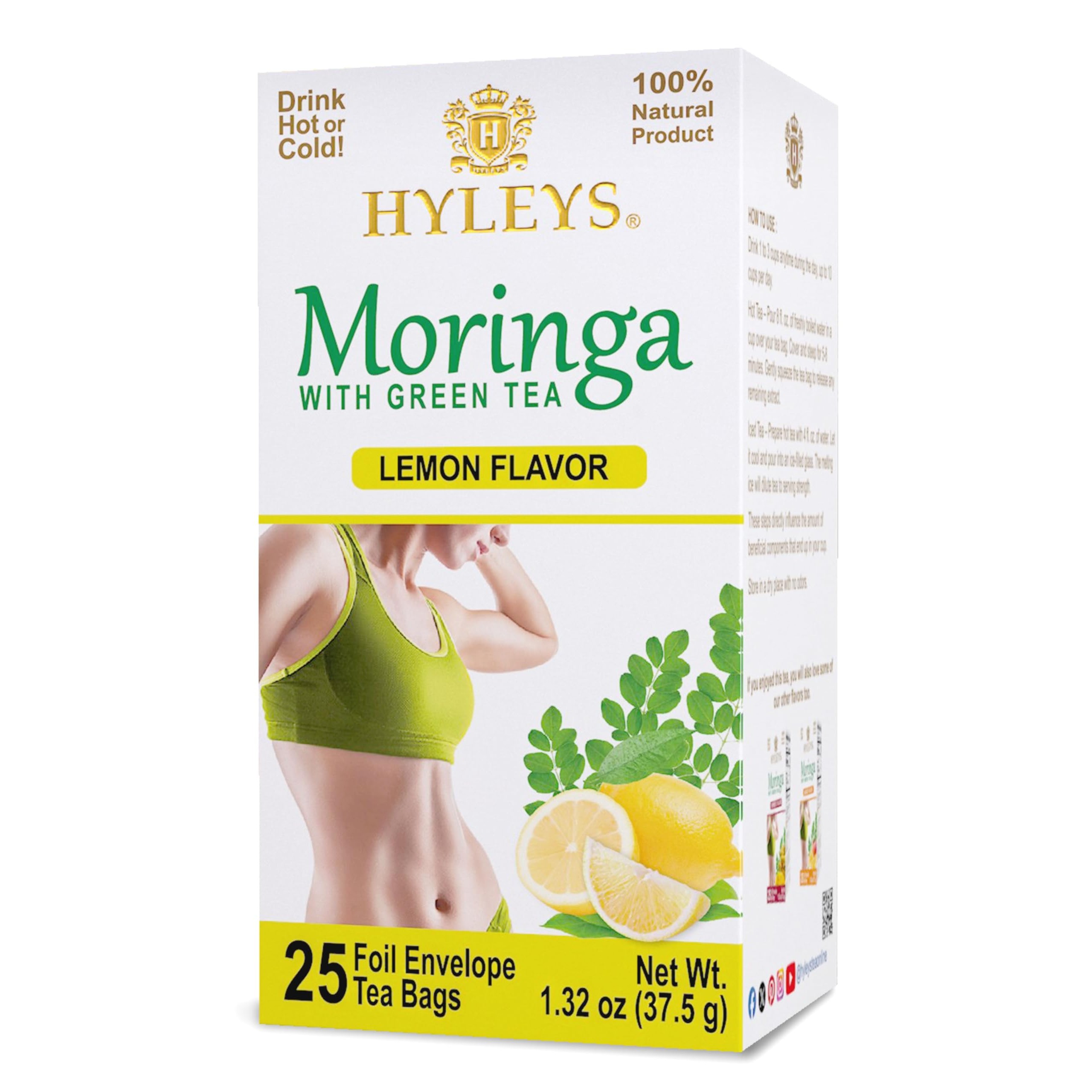 HYLEYS MORINGA LEMON FLAVOUR TEA 37.5 GM