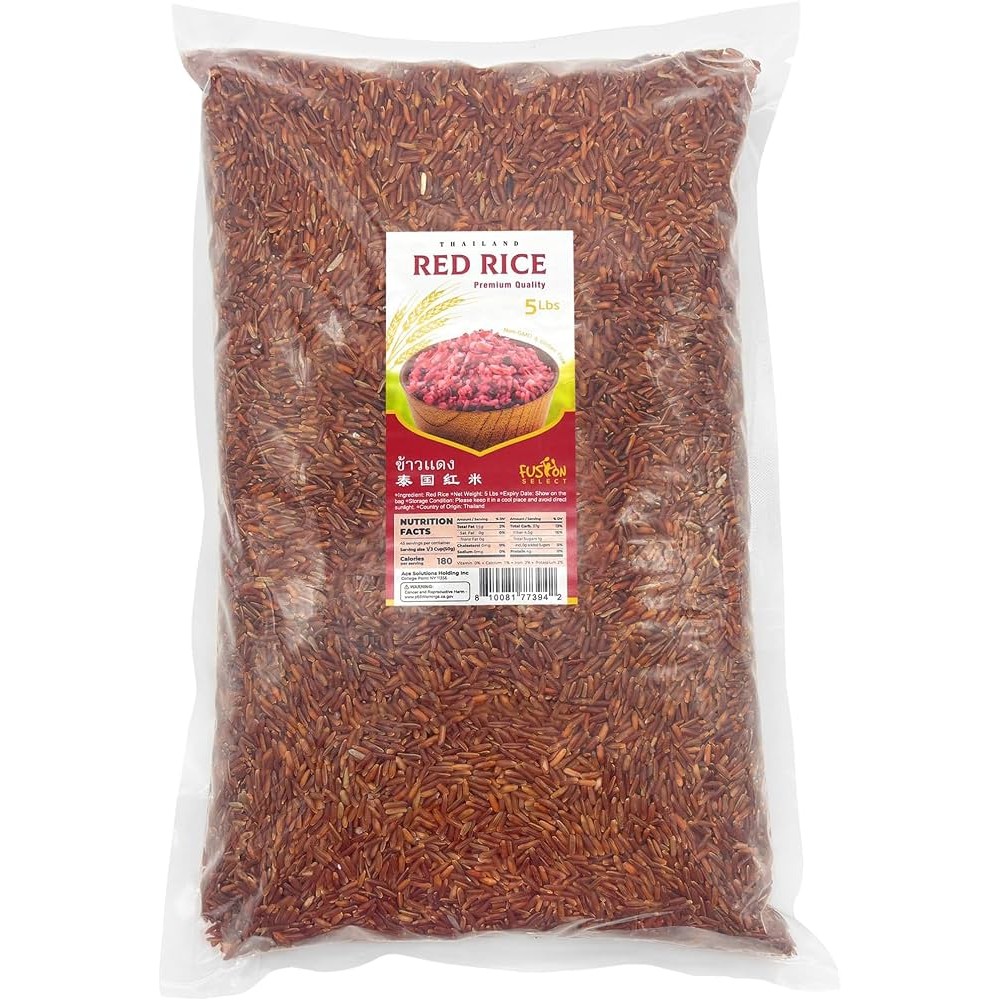 Red Raw Rice Med  5 LBS