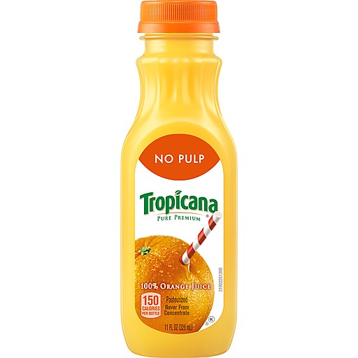 TROPICANA SINGLE N/PULP ORANGE JUICE 11 OZ