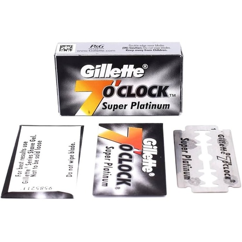 Gillette 7 O'Clock Platinum Razor Blades  Tin Each 10 PACK