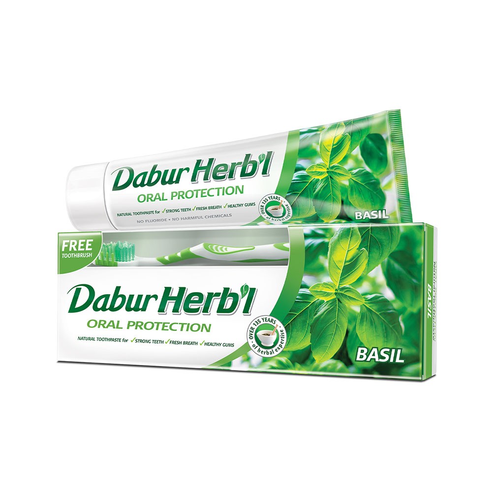 Dabur Herbal Basil Toothpaste 154 GM