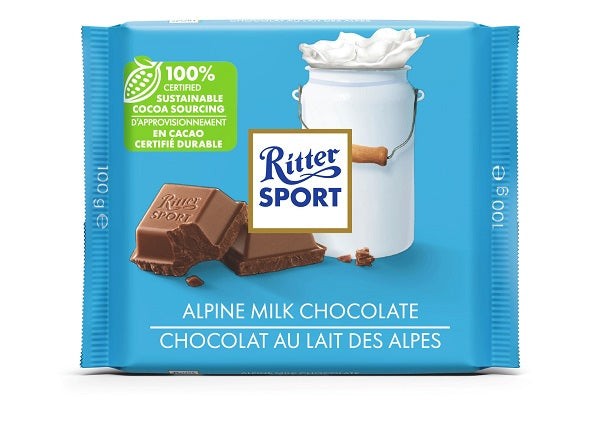 RITTER SPORT ALPINE MILK CHOCOLATE 3.5 OZ