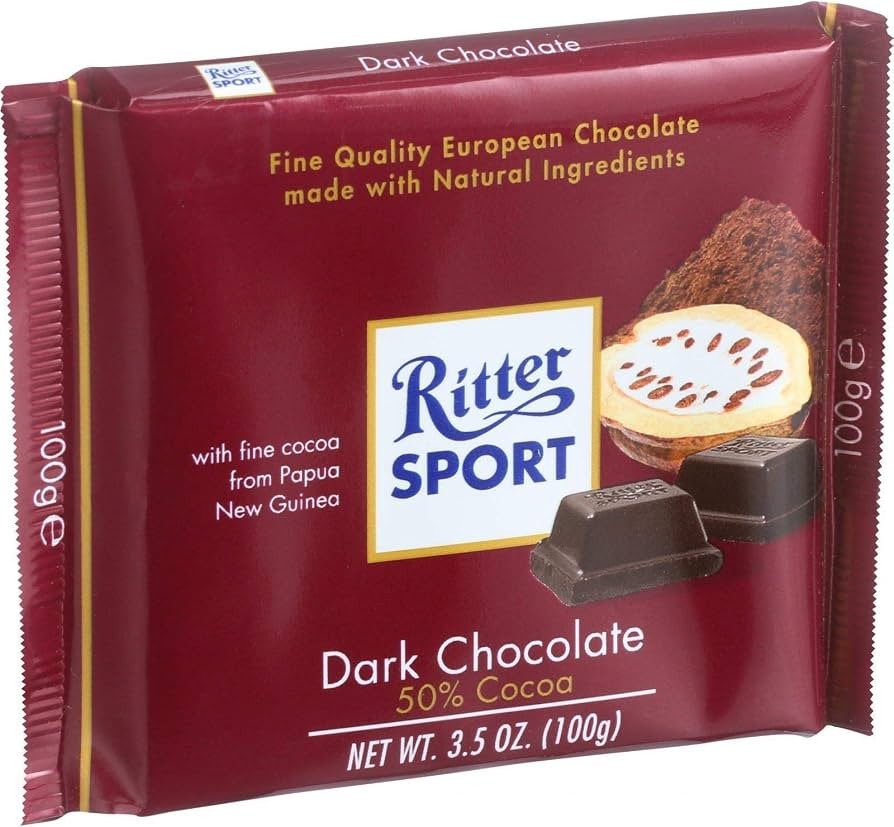 RITTER SPORT DARK CHOCOLATE 0.22 Lbs