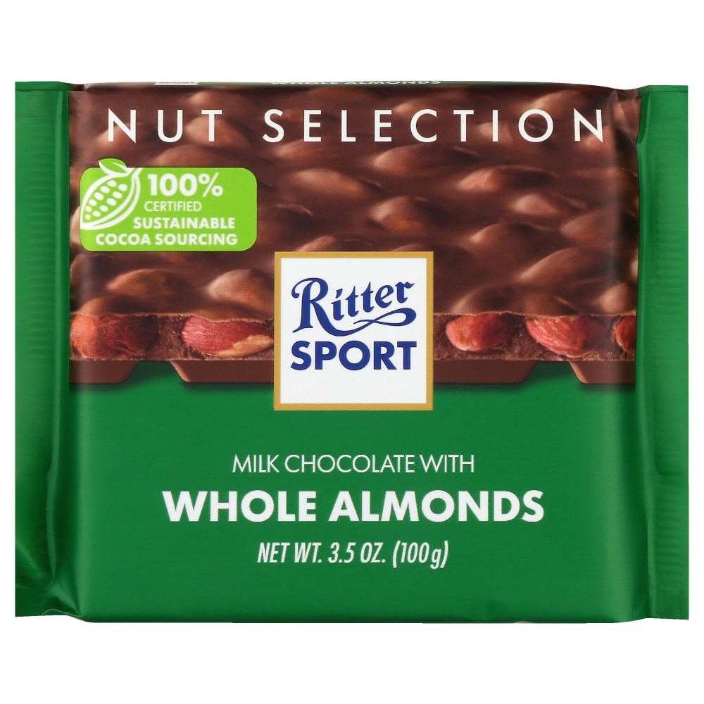 RITTER SPORT MILK CHOC ALMOND 1 PACK