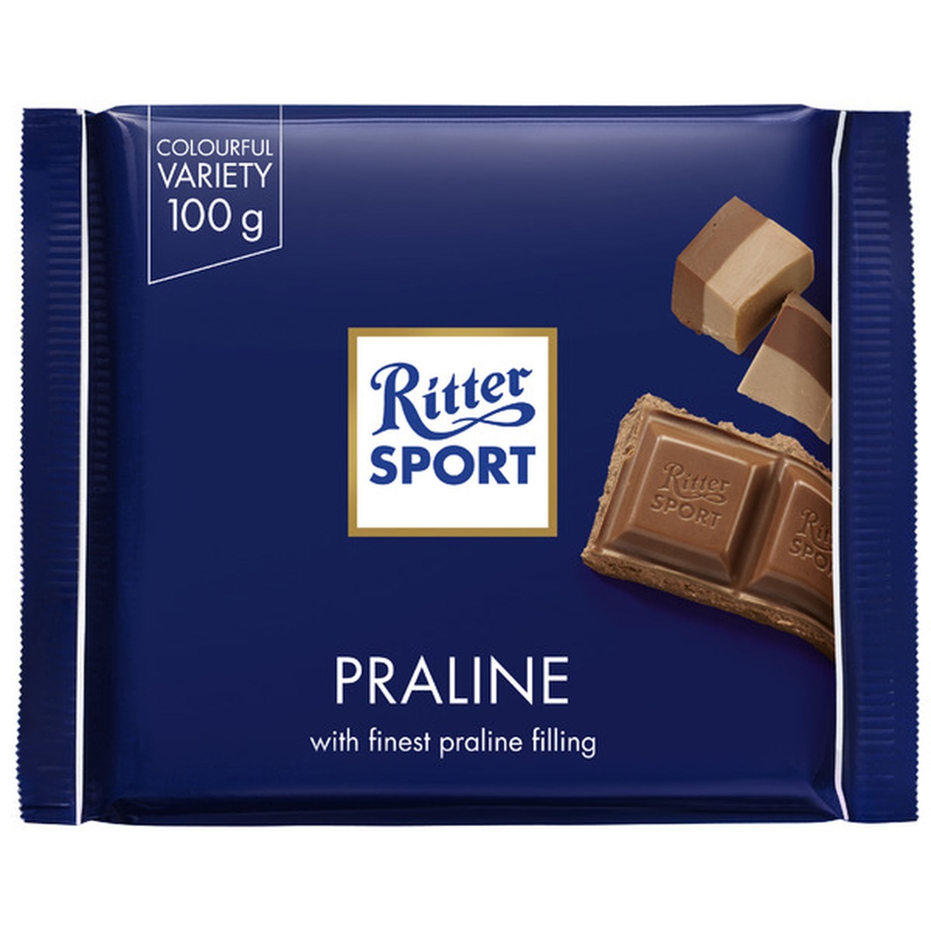 RITTER SPORT MILK CHOCOLATE WITH PRALINE 0.22 Lbs