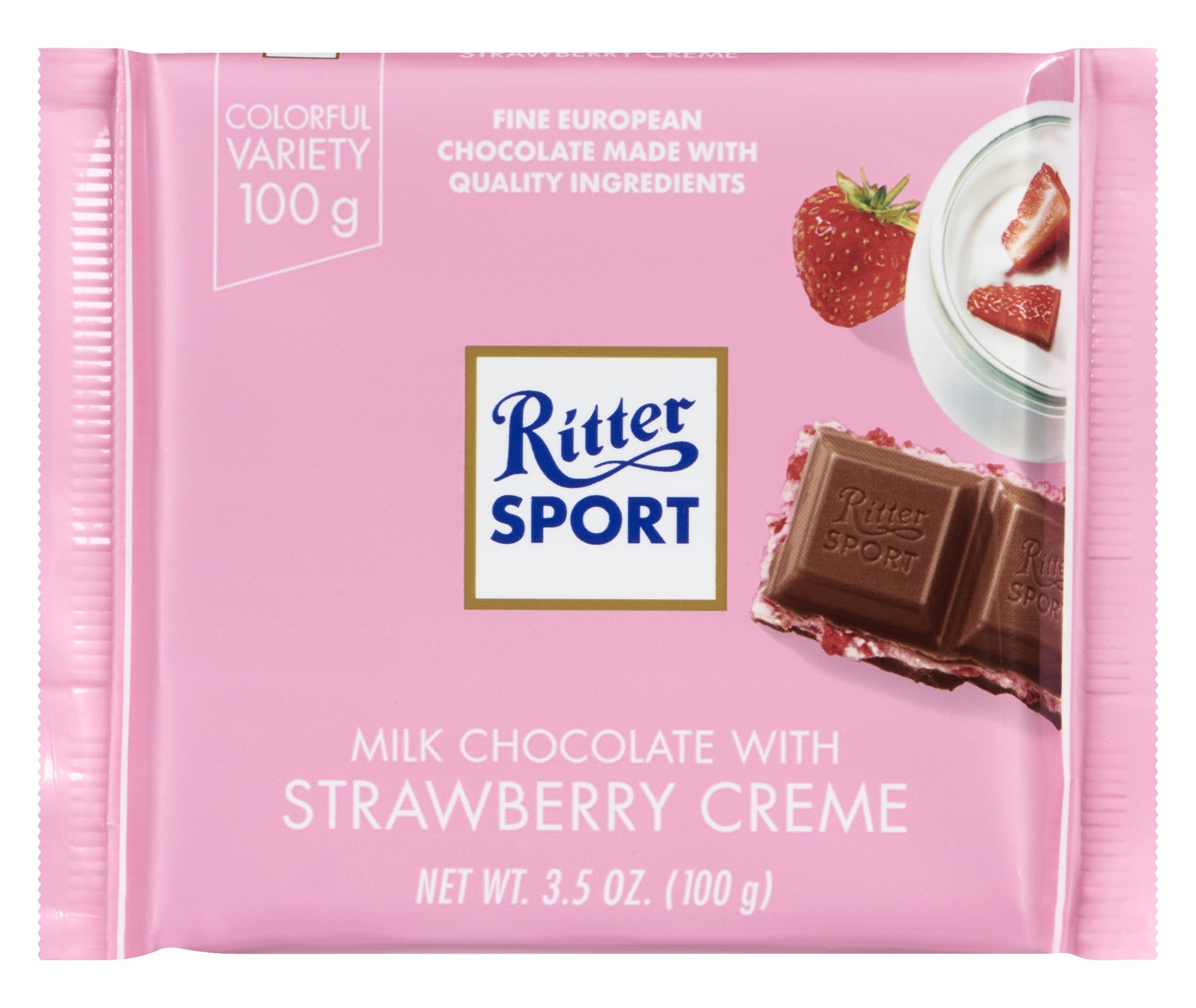 Ritter Sport Milk Chocolate Strawberry Creme 0.22 LBS
