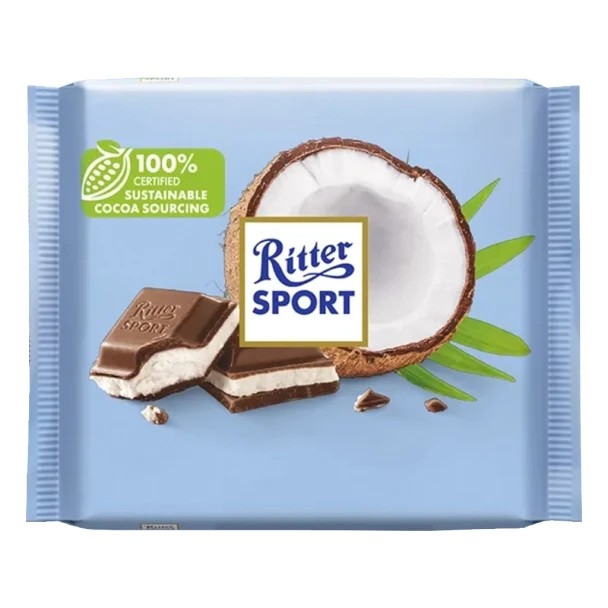 RITTER SPORT MILK CHOCOLATE WITH COCONUT 0.22 Lbs