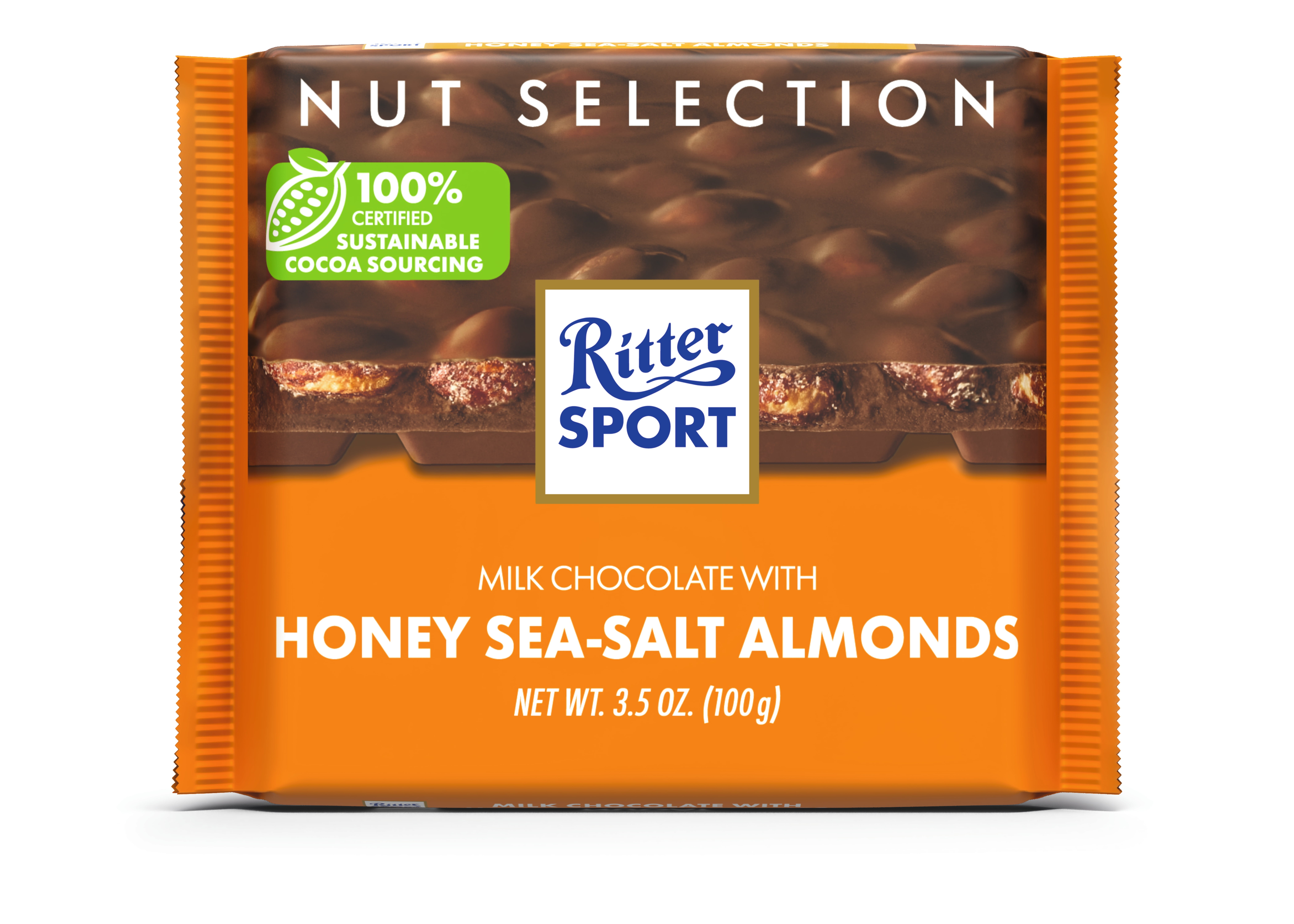 RITTER SPORT MILK CHOCOLATE W/ HONEY SALT ALMONDS 0.22 Lbs