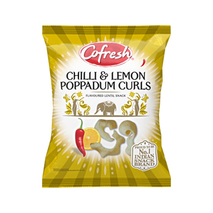 COFRESH CHILLI LEMON POPPADUM CURLS 80 GM