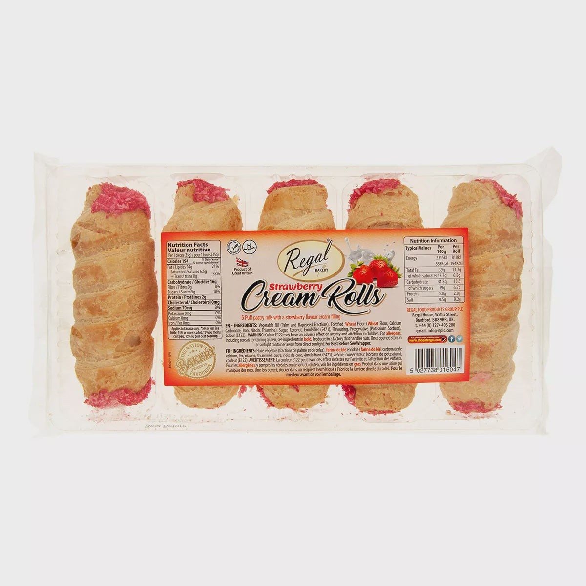 REGAL STRAWBERRY CREAM ROLL 195 GM