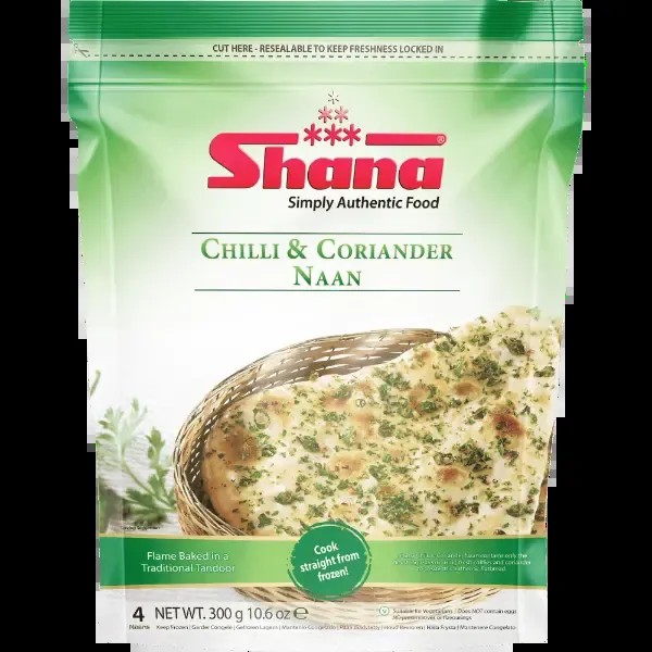 Shana Naan Chilli Coriander 4 Each