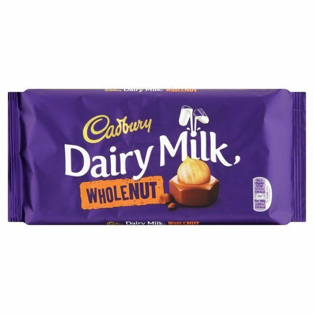 CADBURY DAIRY MILK WHOLE NUT 120 GM