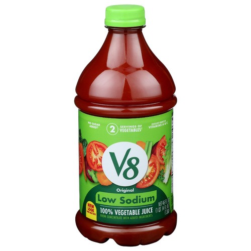 V8 LOW SODIUM VEGETABLE JUICE 46 OZ