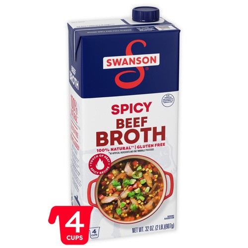 SWANSON SPICY BEEF BROTH 32 OZ