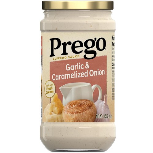 PREGO ALFREDO SAUCE GRLC&CRMZD ONION 14.5 OZ