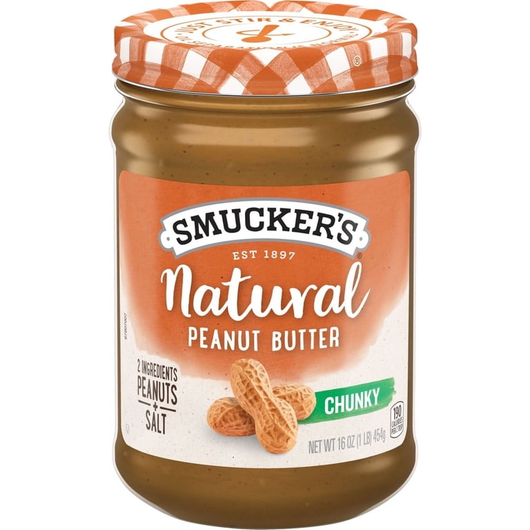 SMUCKERS NATURAL CHUNK PEANUT BUTTER 16 OZ
